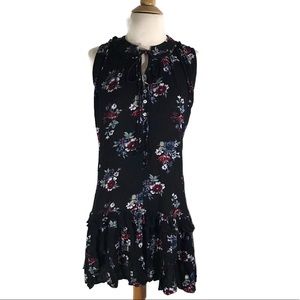 Hayden LA Black Floral Print Ruffle Hem Dress